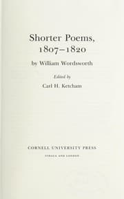 Tapa de Shorter poems, 1807-1820