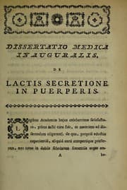 Tapa de Dissertatio medica inauguralis, de lactis secretione in puerperis ...