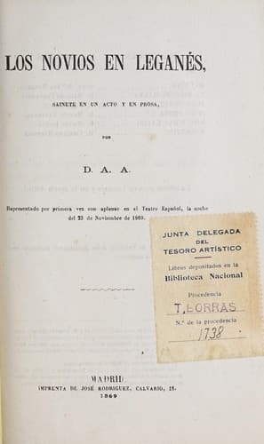 Tapa de Los novios en Leganés