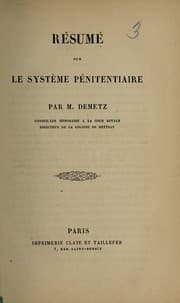 Tapa de Resume sur le systeme penitentiaire