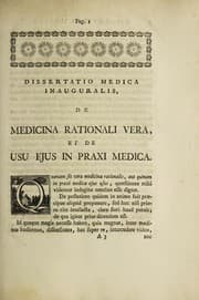 Tapa de Dissertatio medica inauguralis de medicina rationali vera, et de usu ejus in praxi medica ...