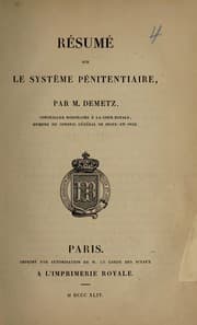 Tapa de Resume sur le systeme penitentiaire