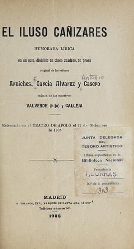 Tapa de El iluso Cañizares