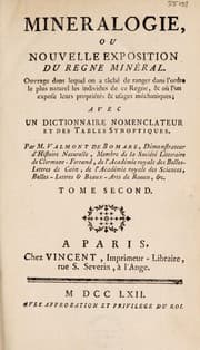 Tapa de Mineralogie, ou nouvelle exposition du regne minéral