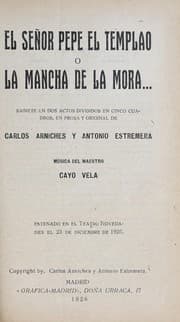Tapa de El señor Pepe el templao, o, La mancha de la mora--