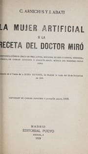 Tapa de La mujer artificial, o, La receta del doctor Miró