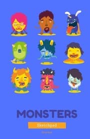 Tapa de Monsters Sketchpad & Journal: Blue, 5x5 x 8.5 Lined Journal, Daily Diary, Notebook for Adults, Teens or Kids (Elite Journal)
