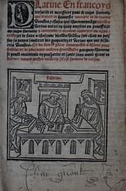 Tapa de Platine en françoys, tres utile et necessaire pour le corps humain, qui traicte de honneste volupte et de toutes viandes [et] choses que lhomme ma[n]ge, quelles vertus ont  et en quoy nuysent ou prouffite[n]t au corps humain [et] comment se doyuent apprester ou appareiller et de faire a chascune dicelles via[n]des soit chair ou poisson sa propre sausce, et des proprietez et vertus que ont lesdictes viandes, et du lieu et place conuenable a lho[m]me pour habiter et de plusieurs aultres gentillesses parquoy lhomme se peult maintenir en prosperite et sante sans auoir grant indigence dauoir aultre medecin sil est homme de raison