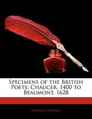 Tapa de Specimens of the British Poets: Chaucer, 1400 to Beaumont, 1628