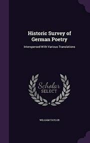 Tapa de Historic Survey of German Poetry: Interspersed with Various Translations