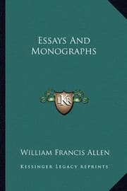 Tapa de Essays And Monographs