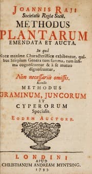 Tapa de Joannis Raji Societatis Regiæ Socii, Methodus plantarum emendata et aucta