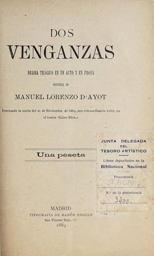 Tapa de Dos venganzas