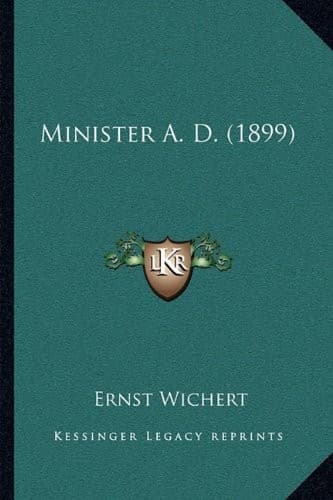 Tapa de Minister A. D. (1899) (German Edition)