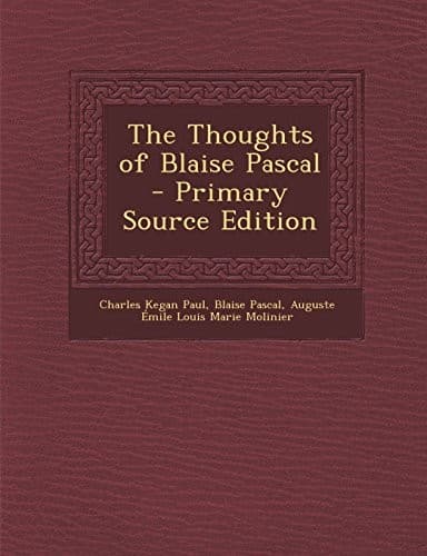 Tapa de The Thoughts of Blaise Pascal - Primary Source Edition