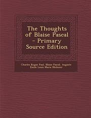 Tapa de The Thoughts of Blaise Pascal - Primary Source Edition