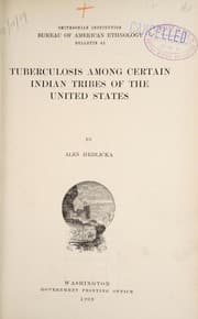 Tapa de Tuberculosis among certain Indian tribes of the United States