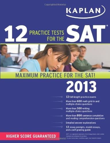 Tapa de Kaplan 12 Practice Tests for the SAT 2013