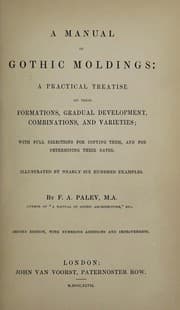 Tapa de A manual of Gothic moldings
