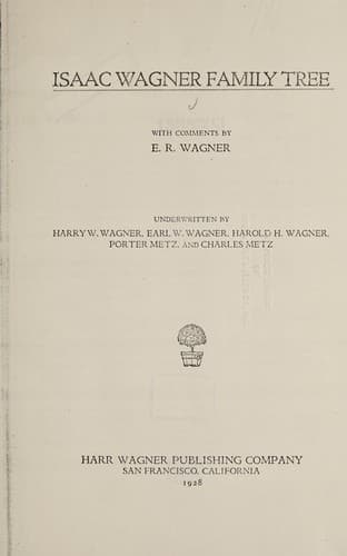 Tapa de Isaac Wagner family tree