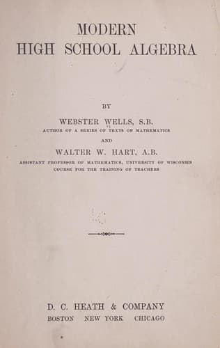 Tapa de Modern high school algebra