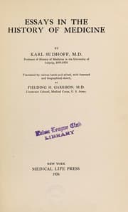 Tapa de Essays in the history of medicine