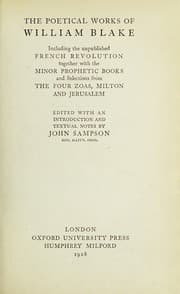 Tapa de The poetical works of William Blake