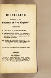 Tapa de The discipline practised in the churches of New England