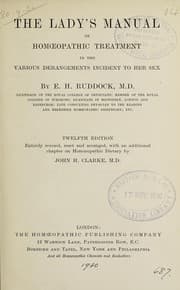 Tapa de The lady's manual of homœopathic treatment in the various derangements incident to her sex