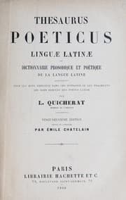 Tapa de Thesaurus poeticus linguae latinae, ou, Dictionnaire prosodique et poétique de la langue latine