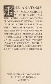 Tapa de The anatomy of melancholy