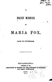 Tapa de A Brief Memoir of Maria Fox: Late of Tottenham