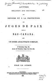 Tapa de Actes relatifs aux pouvoirs, aux devoirs et à la protection des juges de ...