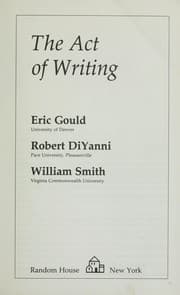 Tapa de The act of writing