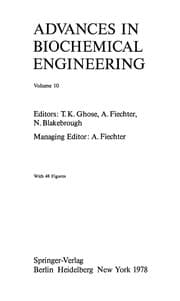 Tapa de Advances in biochemical engineering
