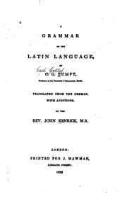 Tapa de A Grammar of the Latin Language