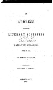 Tapa de An address before the literary societies of Hamilton College: July 23, 1844