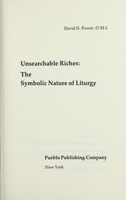 Tapa de Unsearchable riches