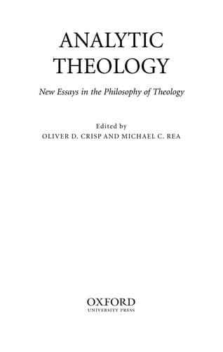 Tapa de Analytic theology