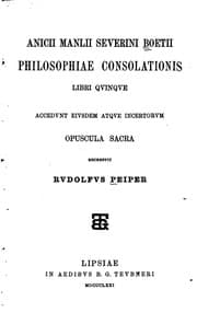 Tapa de Anicii Manlii Severini Boetii Philosophiae consolationis libri quinque: Accedunt eiusdem atque ...