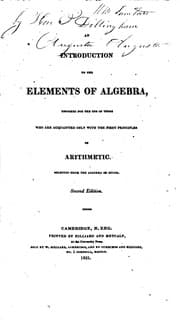 Tapa de An introduction to the elements of algebra