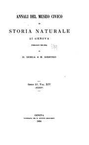 Tapa de Annali Del Museo Civico Di Storia Naturale "Giacomo Doria".
