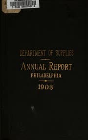 Tapa de Annual Report of the Director of the Department of Supplies for the Year ...