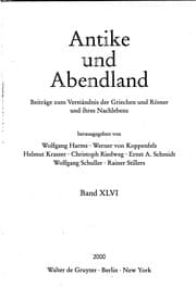 Tapa de Antike und Abendland. Beiträge zum Verständnis der Griechen und Römer und ihres Nachlebens. Jahrbuch 2000 - Band 46