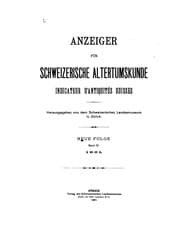 Tapa de Anzeiger für schweizerische Altertumskunde: Indicateur D'antiquités Suisses