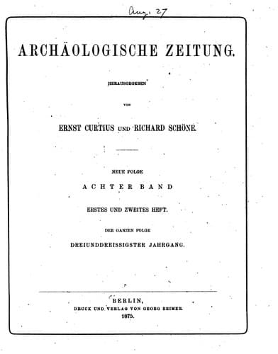 Tapa de Archäologische Zeitung