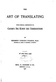 Tapa de The art of translating: with special reference to Cauer's Die Kunst des ...