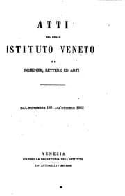 Tapa de Atti del Reale Istituto veneto di scienze, lettere ed arti