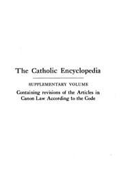 Tapa de The Catholic Encyclopedia: Supplementary Volume, Containing Revisions of the Articles on Canon ...