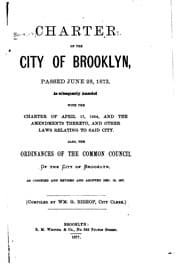 Tapa de Charter of the City of Brooklyn: Passed June 28, 1873 : as Subsequently ...